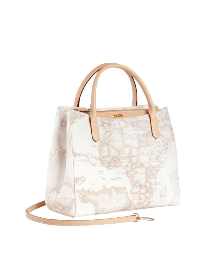 Alviero Martini Prima Classe -  Borsa piccola a mano con tracolla Geo White