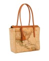 Alviero Martini Prima Classe -  Borsa shopping media in tessuto Geo Classic