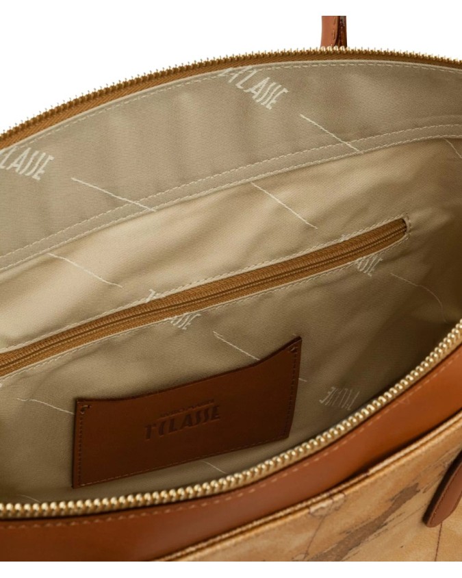 Alviero Martini Prima Classe -  Borsa shopping media in tessuto Geo Classic