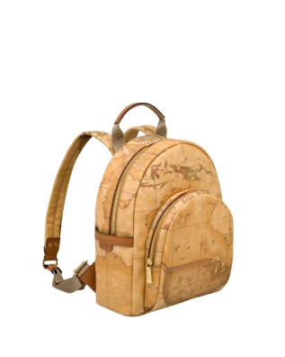 Alviero Martini Prima Classe - Zaino piccolo doppia zip in tessuto Geo Classic 2