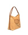 Alviero Martini Prima Classe - Borsa media a spalla in tessuto stampato Geo Classic