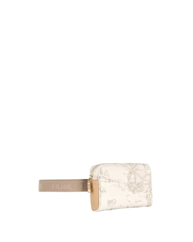 Alviero Martini Prima Classe - Marsupio con cintura a nastro in tessuto Geo White
