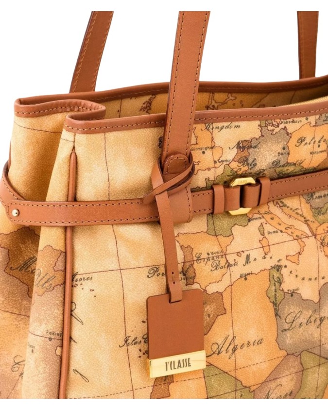 Alviero Martini Prima Classe - Borsa grande a spalla in tessuto Geo Classic
