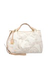 Alviero Martini Prima Classe -  Borsa grande a mano in tessuto Geo White