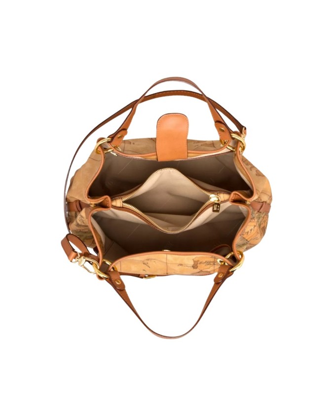 Alviero Martini Prima Classe - Borsa media a mano in tessuto stampato  Geo Classic