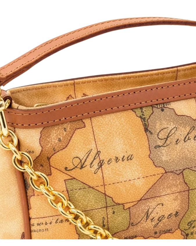 Alviero Martini Prima Classe - Borsa mini a tracolla in tessuto Geo Classic