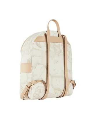 Alviero Martini Prima Classe - Zainetto Donna in pelle naturale e tessuto goffrato Geo White 2