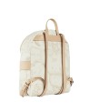 Alviero Martini Prima Classe - Zainetto Donna in pelle naturale e tessuto goffrato Geo White