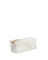 Alviero Martini Prima Classe - Astuccio in pelle naturale e tessuto goffrato con zip  Geo White