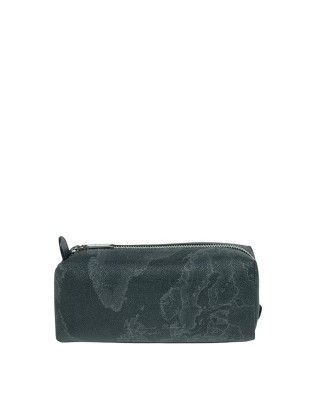 Alviero Martini Prima Classe - Astuccio in tessuto stampato con cartina geografica Geo Black