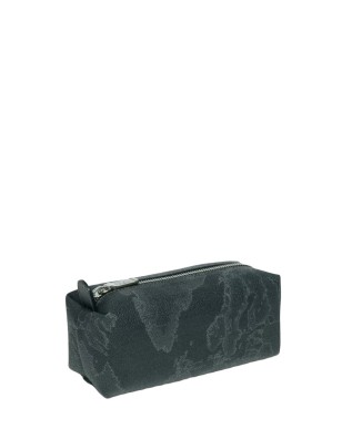 Alviero Martini Prima Classe - Astuccio in tessuto stampato con cartina geografica Geo Black 2