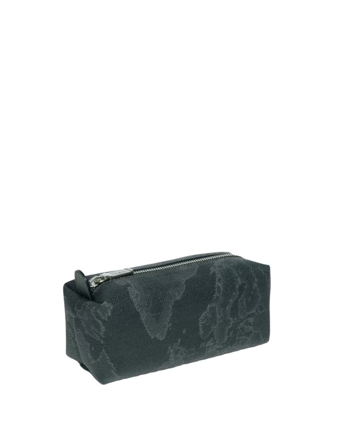 Alviero Martini Prima Classe - Astuccio in tessuto stampato con cartina geografica Geo Black