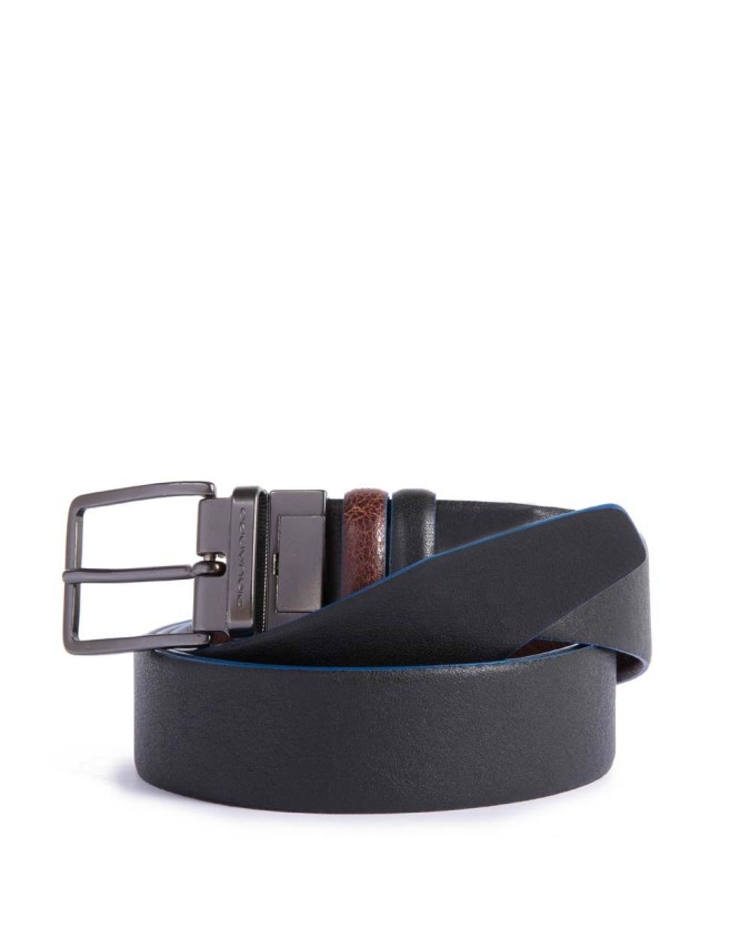 Piquadro - Cintura reversibile in pelle 35 mm Blue Square Special
