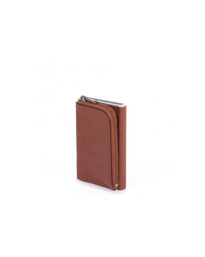 Piquadro - Portafogli compact wallet con portamonete Black Square