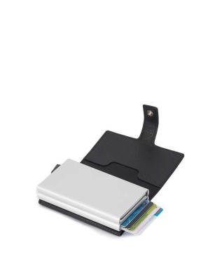 Piquadro - Porta carte di credito in metallo e pelle Modus 2