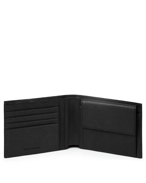 Piquadro - Portafoglio uomo con portamonete in pelle Black Square