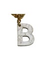 Alviero Martini Prima Classe - Portachiavi  a ciondolo Charm Lettera B Geo Classic White