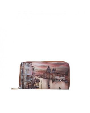 Ynot - Women's Zip-Around Wallet in Faux Leather with City