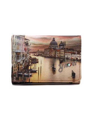  Ynot - Portafoglio Donna con Patta e Bottone in Ecopelle Yesbag