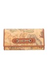 Alviero Martini Prima Classe - Portafoglio donna in pelle naturale e tessuto goffrato con patta Geo Classic