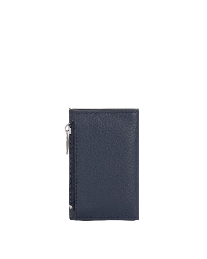 Piquadro - Porta carte di credito sliding system in metallo e pelle Modus
