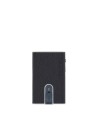 Piquadro - Porta carte di credito sliding system in metallo e pelle Modus