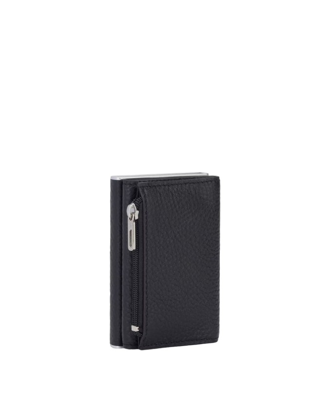Piquadro - Porta carte di credito sliding system in metallo e pelle Modus