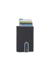 Piquadro - Porta carte di credito sliding system in metallo e pelle Modus