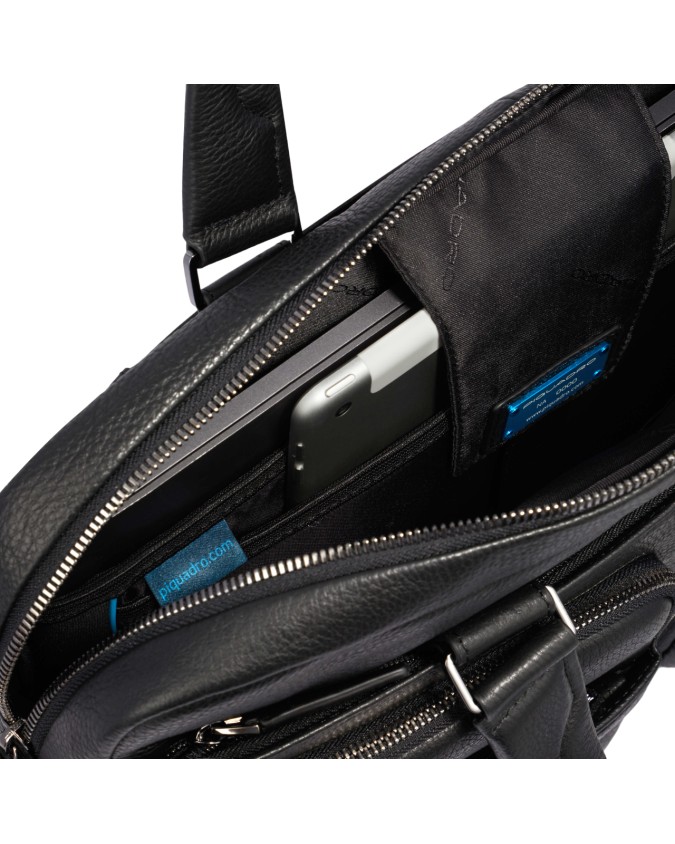 Piquadro - Cartella sottile in pelle porta pc 14'' e porta iPad®Air/Air2 a due manici Modus