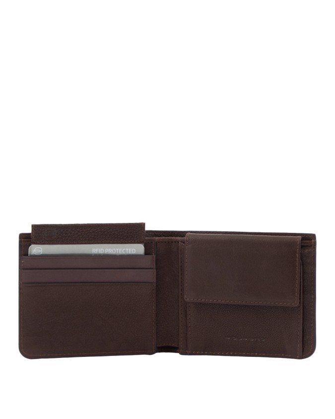 Piquadro - Portafoglio uomo in pelle naturale porta carte e protezione RFID