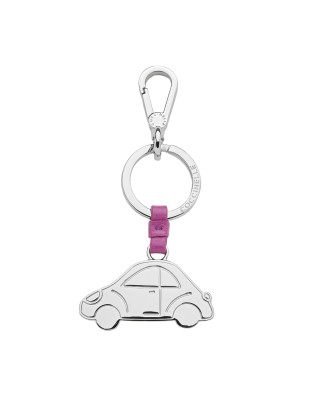 Coccinelle - Portachiavi in pelle e metallo automobile Basic Metal