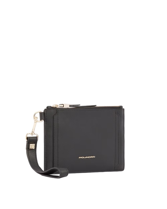 Piquadro - Pochette donna in pelle con manico removibile Circle