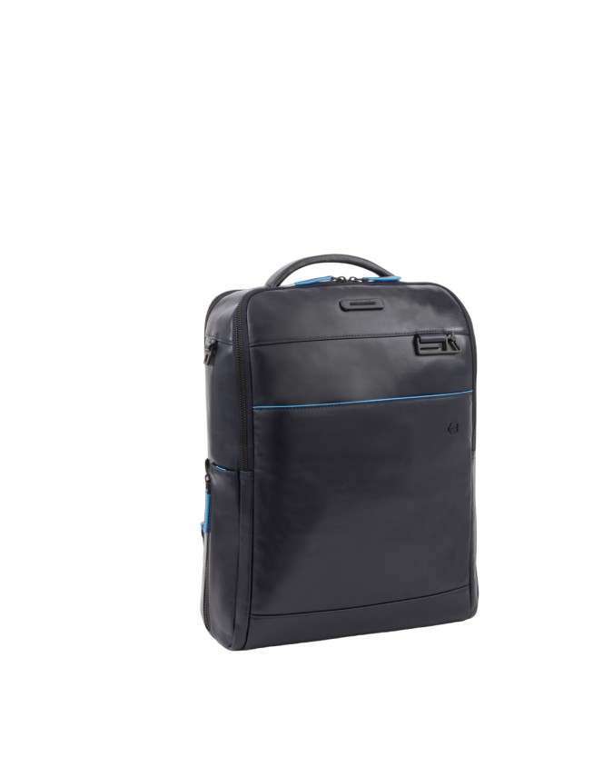 Piquadro - Zaino in pelle porta 15,6" e porta iPad® Blue Square