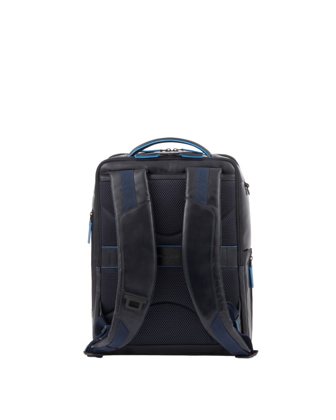 Piquadro - Zaino in pelle porta 15,6" e porta iPad® Blue Square