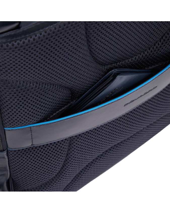 Piquadro - Zaino in pelle porta 15,6" e porta iPad® Blue Square