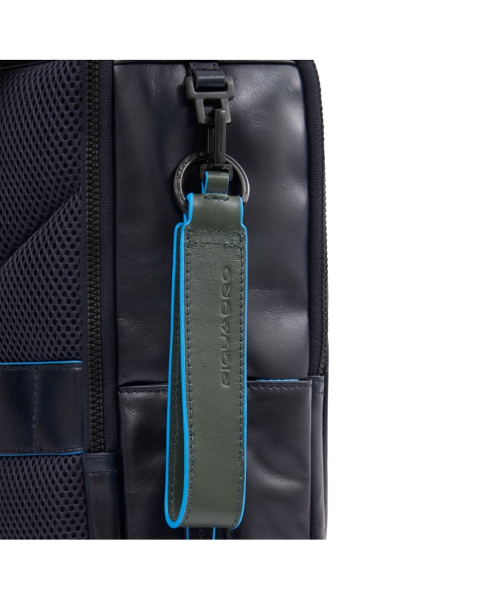 Piquadro - Zaino in pelle porta 15,6" e porta iPad® Blue Square