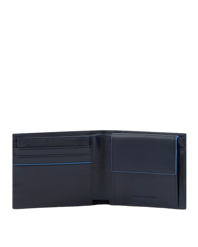 Piquadro - Portafoglio piccolo in pelle uomo con porta monete B2 Revamp