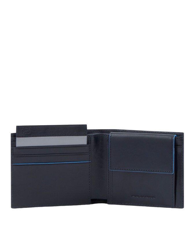 Piquadro - Portafoglio piccolo in pelle uomo con porta monete B2 Revamp