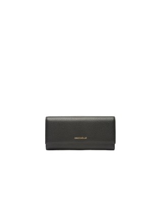 Coccinelle - Leather wallet with Metallic Soft flap