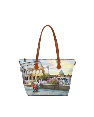 Ynot - Yesbag Printed Faux Leather Shoulder Tote