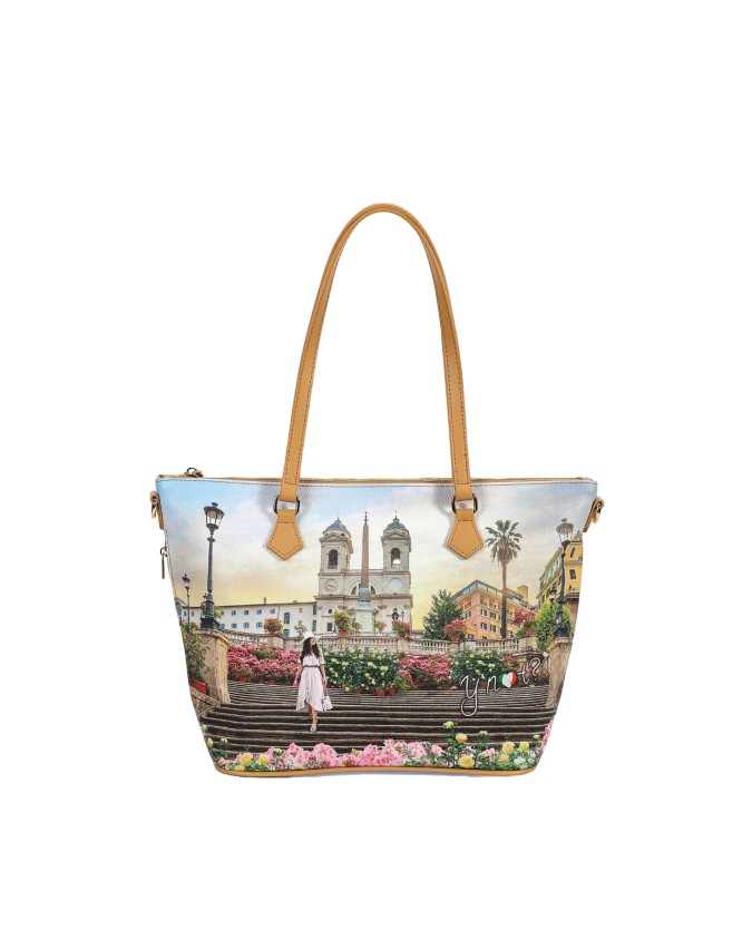  Ynot - Borsa shopping a spalla in ecopelle stampata Yesbag