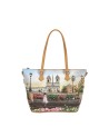  Ynot - Borsa shopping a spalla in ecopelle stampata Yesbag