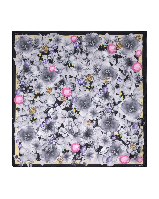 Braccialini - Foulard squadrato donna in tessuto con stampa floreale