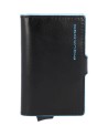 Piquadro - Compact wallet doppio con sliding system Blue Square