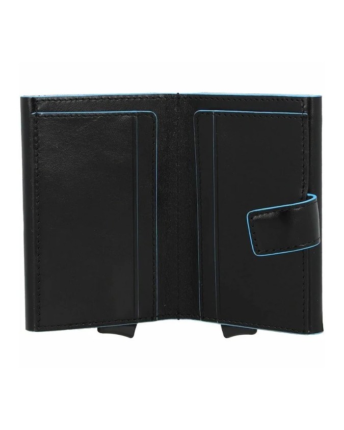 Piquadro - Compact wallet doppio con sliding system Blue Square