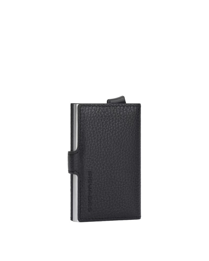 Piquadro - Porta carte di credito in pelle e metallo con protezione anti-frode RFID