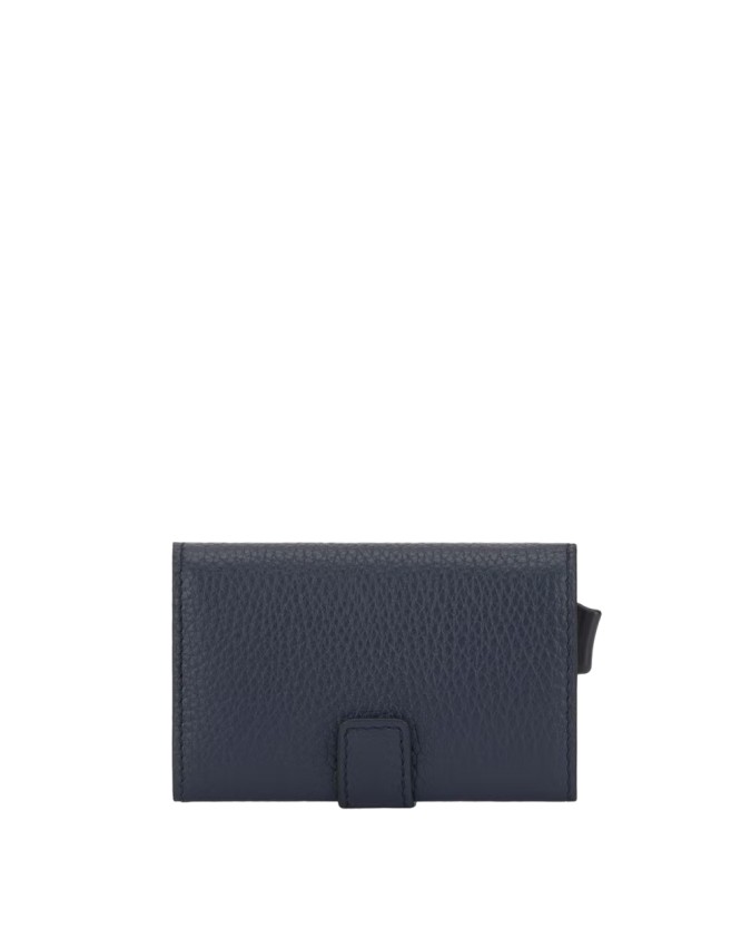 Piquadro - Porta carte di credito in pelle e metallo con protezione anti-frode RFID