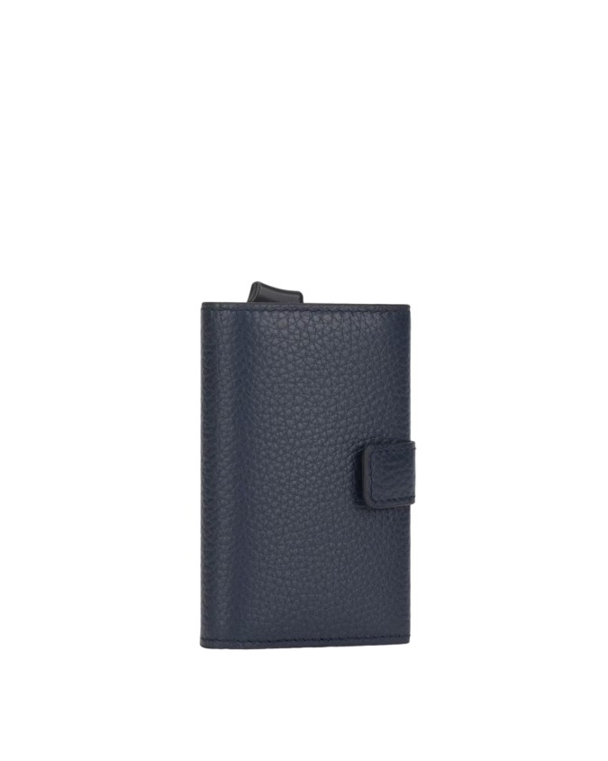 Piquadro - Porta carte di credito in pelle e metallo con protezione anti-frode RFID