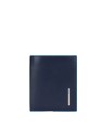 Piquadro - Portafoglio uomo in pelle verticale RFID Blue Square