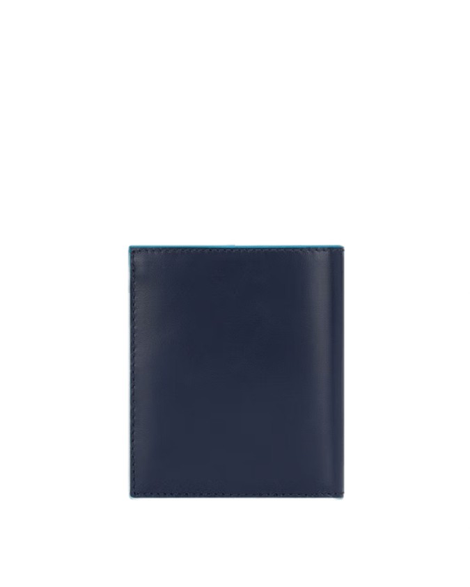 Piquadro - Portafoglio uomo in pelle verticale RFID Blue Square